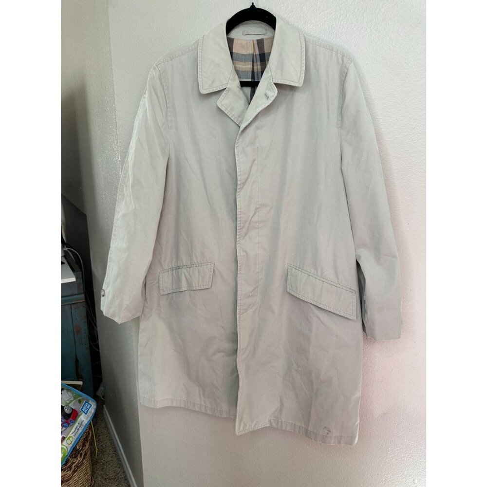 Harbor Master Mens Tan Coat 38R collared long sleeve polyester‎ button pockets